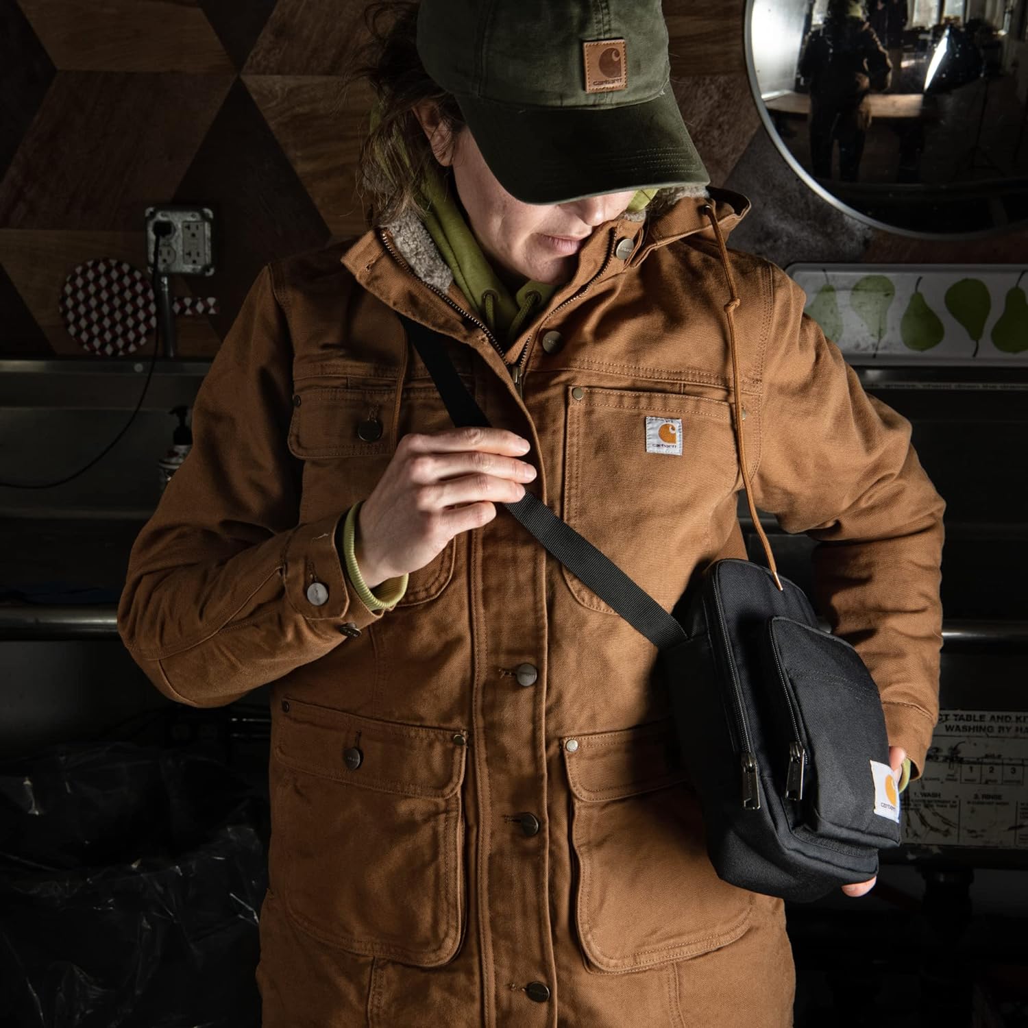 Carhartt Zip， Durable， Adjustable Crossbody Bag with Zipper Closure， Brown， One Size - Image 6